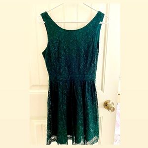 Emerald green dress with a sexy back